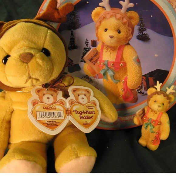 New Cherished Teddies Christmas Gift Set Plush Ornament & Tin - Picture 2 of 10